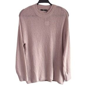 NEW Jarbo Crew Neck Sweater Vintage Rose Womens S/M Cashmere Blend High Low